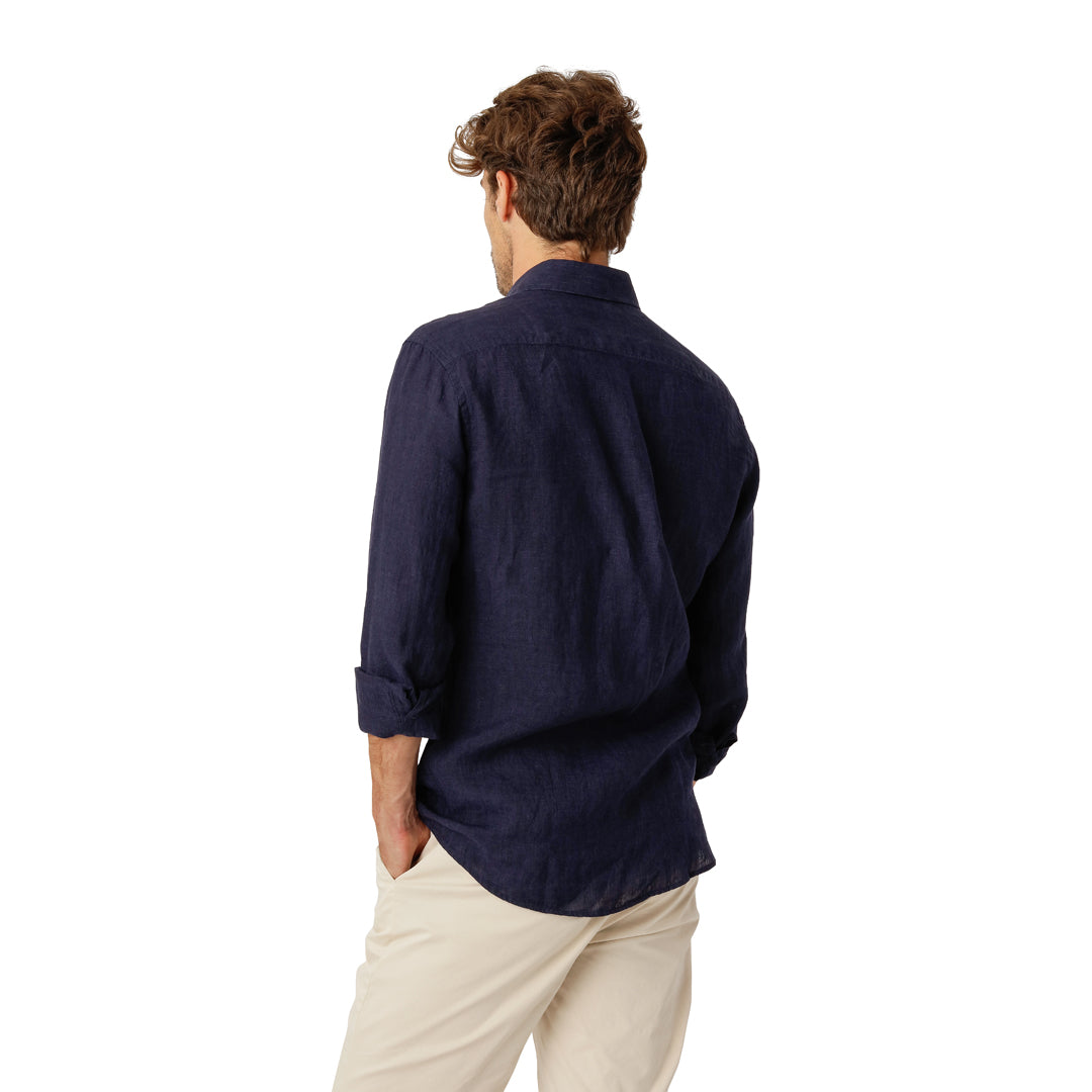 Navy Premium Linen Shirt